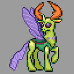 Size: 512x512 | Tagged: safe, artist:phonicb∞m, thorax, changedling, changeling, to where and back again, king thorax, pixel art, pokémon, rom hack, solo