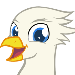 Size: 512x512 | Tagged: safe, artist:the smiling pony, oc, oc only, oc:der, griffon, .svg available, bust, colored pupils, derpibooru badge, looking at you, open mouth, portrait, simple background, smiling, solo, svg, transparent background, vector