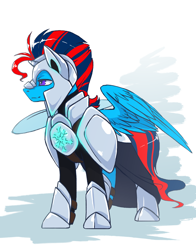 Size: 2000x2549 | Tagged: safe, artist:arctic-fox, derpibooru import, oc, oc only, oc:andrew swiftwing, pegasus, pony, armor, male, royal guard, solo, stallion