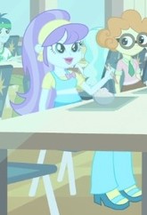 Size: 165x242 | Tagged: safe, screencap, aqua blossom, scribble dee, equestria girls, rainbow rocks, boots, cropped, female, glasses, male, shoes