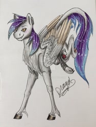 Size: 1024x1365 | Tagged: safe, artist:drago-draw, oc, oc only, pegasus, pony, commission, solo, traditional art