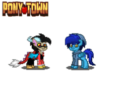 Size: 1000x703 | Tagged: safe, artist:lettelauren, discord, oc, oc:sharky hooves, pony, animated, dancing, gif, pony town, sharky hooves