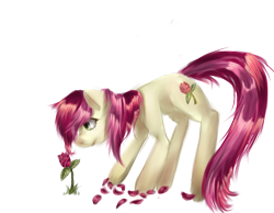 Size: 4500x3487 | Tagged: safe, artist:xxspidersilkxx, roseluck, earth pony, pony, absurd resolution, female, flower, mare, rose, simple background, solo, transparent background