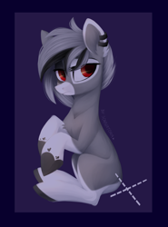 Size: 1024x1387 | Tagged: safe, artist:sonnatora, oc, oc only, earth pony, pony, female, no tail, solo