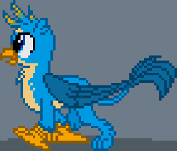 Size: 280x240 | Tagged: safe, anonymous artist, derpibooru import, gallus, griffon, male, pixel art, simple background, solo, sprite