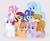 Size: 902x732 | Tagged: safe, artist:scribbie24, derpibooru import, oc, oc only, oc:appleblossom, oc:candy pie, oc:chocolate apple, oc:garnet sky, oc:loose strand, oc:moonlight sparkle, oc:moonstone, earth pony, pegasus, pony, base used, female, gray background, group, magical lesbian spawn, mare, next generation, offspring, parent:applejack, parent:big macintosh, parent:double diamond, parent:flash sentry, parent:fluttershy, parent:pinkie pie, parent:rainbow dash, parent:rarity, parent:soarin', parent:starlight glimmer, parent:sugar belle, parent:sunset shimmer, parent:trixie, parent:trouble shoes, parent:twilight sparkle, parent:zephyr breeze, parents:diamond duo, parents:flashimmer, parents:fluttermac, parents:glimmerbreeze, parents:soarlight, parents:sugarpie, parents:trixdash, parents:troublejack, simple background, snow storm