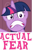 Size: 271x418 | Tagged: safe, derpibooru import, edit, edited screencap, screencap, twilight sparkle, twilight sparkle (alicorn), alicorn, fame and misfortune, caption, cropped, expand dong, exploitable meme, fear, image macro, meme, solo