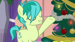 Size: 1920x1080 | Tagged: safe, derpibooru import, screencap, sandbar, earth pony, pony, the hearth's warming club, christmas, christmas tree, hearth's warming tree, holiday, solo, tree