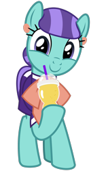 Size: 2000x3200 | Tagged: safe, artist:cheezedoodle96, derpibooru import, mixed berry, earth pony, pony, the parent map, .svg available, bow, clothes, cute, cuteaberry, dress, drinking, drinking straw, ear piercing, earring, female, hoof hold, jewelry, looking at you, mare, piercing, simple background, smiling, smoothie, solo, svg, transparent background, vector