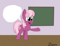 Size: 2975x2280 | Tagged: safe, artist:zaponator, derpibooru exclusive, derpibooru import, cheerilee, chalkboard, exploitable meme, meme, school, solo