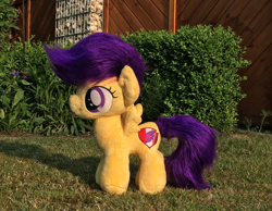 Size: 1000x775 | Tagged: safe, artist:hipsterowlet, scootaloo, pony, irl, photo, plushie, solo