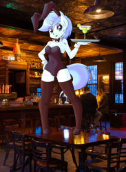 Size: 1299x1772 | Tagged: safe, artist:the-black-terror, oc, oc:frozen rose, anthro, human, unguligrade anthro, alcohol, bar, bunny girl, irl, irl human, margarita, photo, ponies in real life, solo focus