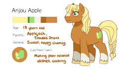 Size: 1920x1080 | Tagged: safe, artist:kianamai, derpibooru import, oc, oc only, oc:anjou apple, oc:honey crisp, earth pony, pony, blaze (coat marking), braided tail, cutie mark, female, kilalaverse ii, mare, next generation, offspring, parent:applejack, parent:trouble shoes, parents:troublejack, simple background, socks (coat marking), solo, transparent background