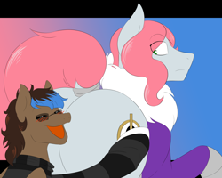 Size: 1000x800 | Tagged: safe, artist:lunis1992, oc, oc only, oc:lancer, oc:playthrough, pegasus, pony, ask the amazon mares, blushing, butthug, dock, eyes closed, flank, gay, hug, male, open mouth, plot, tail wrap