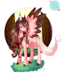 Size: 2451x3069 | Tagged: safe, artist:iheyyasyfox, derpibooru import, oc, oc only, oc:yasy, pegasus, pony, clothes, female, high res, mare, scarf, simple background, solo, transparent background, tree, two toned wings