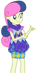 Size: 1500x3019 | Tagged: safe, artist:sketchmcreations, bon bon, sweetie drops, equestria girls, legend of everfree, alternate costumes, camp fashion show outfit, clothes, fashion, pointing, simple background, smiling, solo, transparent background, vector