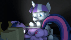 Size: 800x450 | Tagged: source needed, safe, artist:fishimira, derpibooru import, twilight sparkle, twilight velvet, pony, unicorn, 3d, animated, butt poking, computer, context is for the weak, eyes closed, female, frown, glare, grin, gritted teeth, incest, keyboard, mare, monitor, nose wrinkle, open mouth, plot, prone, screaming, sleeping, smiling, source filmmaker, spanking, typing, wat