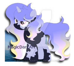 Size: 400x358 | Tagged: safe, artist:magicdarkart, derpibooru import, oc, oc only, pony, unicorn, female, mare, simple background, solo, transparent background, watermark