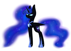 Size: 6800x4900 | Tagged: safe, artist:imbirgiana, derpibooru import, nightmare moon, alicorn, pony, absurd resolution, cutie mark, ethereal mane, female, jewelry, looking up, mare, missing accessory, regalia, simple background, solo, starry mane, transparent background