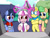 Size: 1280x960 | Tagged: safe, artist:zanezandell, derpibooru import, oc, oc only, oc:kid prodigy, oc:krabby, oc:sugarbolt, oc:truffle mint, earth pony, pegasus, pony, unicorn, comic:cmcnext, angry, ascot, bipedal, cape, clothes, cmcnext, colt, crossed arms, frown, glasses, glowing horn, goggles, lever, levitation, magic, magical gay spawn, magical lesbian spawn, male, necktie, offspring, parent:bon bon, parent:fluttershy, parent:lyra heartstrings, parent:oc:bright idea (cmcn), parent:oc:prodigious intellect, parents:lyrabon, scarf, scientific gay spawn, shirt, telekinesis, wrench