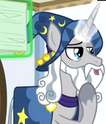 Size: 571x668 | Tagged: safe, derpibooru import, screencap, star swirl the bearded, pony, unicorn, friendship university, beard, cropped, facial hair, glowing horn, male