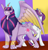 Size: 2000x2100 | Tagged: safe, artist:kibarockz79, derpibooru import, rarity, twilight sparkle, twilight sparkle (alicorn), alicorn, hybrid, pony, sphinx, alternate universe, arranged marriage au, female, jewelry, lesbian, rarilight, regalia, shipping, species swap