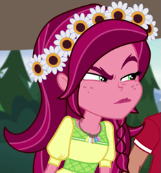 Size: 673x719 | Tagged: safe, screencap, gloriosa daisy, equestria girls, legend of everfree, cropped, faic, solo focus