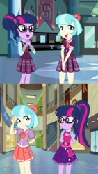 Size: 720x1280 | Tagged: safe, artist:aqua-pony, artist:edwardp31, artist:limedazzle, artist:xebck, coco pommel, sci-twi, twilight sparkle, equestria girls, clothes, crystal prep academy uniform, equestria girls-ified, school uniform