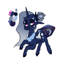 Size: 960x960 | Tagged: safe, artist:queenofvipers, derpibooru import, oc, oc only, oc:queen moonlight darkstar, alicorn, bat pony, bat pony alicorn, pony, alicorn oc, fangs, female, mare, queen, reference sheet, simple background, solo, transparent background