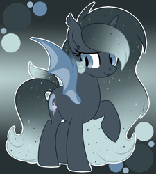 Size: 652x726 | Tagged: safe, artist:missmele-madness, derpibooru import, oc, oc:estrella luna, alicorn, bat pony, bat pony alicorn, pony, female, mare, solo