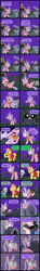 Size: 3000x20124 | Tagged: safe, artist:magerblutooth, diamond tiara, oc, oc:aunt, oc:dazzle, oc:iggy, oc:imperius, oc:peal, cat, pony, comic:diamond and dazzle, absurd resolution, bed, comic, food, laughing, nightmare, nightmare fuel, pet, pet oc, tomato, transformation, trash