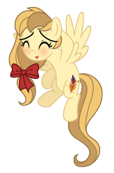 Size: 3044x4641 | Tagged: safe, artist:estories, derpibooru import, oc, oc only, oc:alice goldenfeather, pony, blushing, eyes closed, female, mare, simple background, solo, transparent background, vector