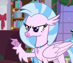 Size: 746x638 | Tagged: safe, derpibooru import, screencap, silverstream, classical hippogriff, hippogriff, the hearth's warming club, silverstream is not amused, solo