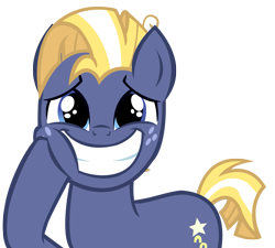 Size: 1315x1182 | Tagged: safe, artist:kyoshithebrony, derpibooru import, star tracker, earth pony, pony, adorkable, cute, dawwww, dork, freckles, grin, happy, male, simple background, smiling, solo, squishy cheeks, trackerbetes, transparent background, vector