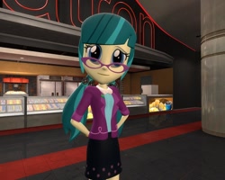 Size: 1280x1024 | Tagged: safe, artist:meltingman234, juniper montage, equestria girls, movie magic, spoiler:eqg specials, 3d, clothes, female, glasses, gmod, hands behind back, smiling, solo