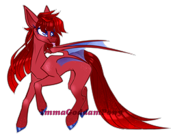 Size: 2788x2186 | Tagged: safe, artist:immagoddampony, derpibooru import, oc, oc:red aesthetics, bat pony, pony, female, mare, simple background, solo, tongue out, transparent background