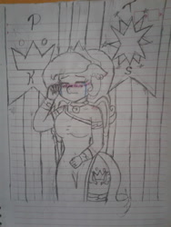 Size: 1932x2576 | Tagged: safe, artist:kellysans, oc, oc only, anthro, crying, lined paper, solo, traditional art