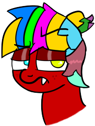 Size: 3004x3978 | Tagged: safe, artist:faintshadow, derpibooru import, oc, oc only, oc:barf, dragonhorse, female, heterochromia, simple background, solo, transparent background, ugly