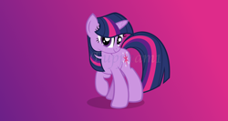 Size: 2640x1400 | Tagged: safe, artist:tuppkam1, twilight sparkle, pony, gradient background, raised hoof, solo, walking