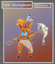 Size: 1688x1950 | Tagged: safe, artist:brownie-bytes, little strongheart, anthro, unguligrade anthro, crossover, fantasy class, final fantasy, solo