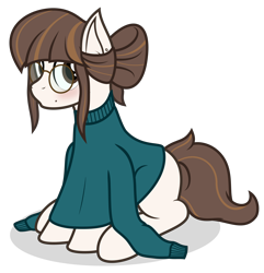Size: 3000x3108 | Tagged: safe, artist:mrlolcats17, derpibooru import, oc, oc only, earth pony, pony, blushing, clothes, ear piercing, earring, glasses, jewelry, piercing, simple background, solo, sweater, transparent background, turtleneck