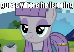 Size: 645x458 | Tagged: safe, edit, edited screencap, screencap, boulder (pet), maud pie, pony, rock solid friendship, discovery family logo, image macro, meme