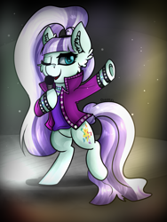 Size: 1129x1500 | Tagged: safe, artist:deraniel, derpibooru import, coloratura, clothes, countess coloratura, ear fluff, fluffy, one eye closed, singing, standing, wink