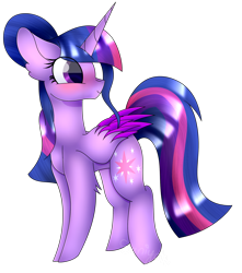 Size: 1280x1447 | Tagged: safe, artist:tomboygirl45, twilight sparkle, twilight sparkle (alicorn), alicorn, pony, blushing, colored wings, multicolored wings, simple background, solo, transparent background