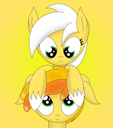 Size: 1940x2201 | Tagged: safe, artist:dinkyuniverse, peachy pie, sunny daze, pony, duo, female, happy, unshorn fetlocks