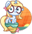 Size: 850x900 | Tagged: safe, artist:amberpone, oc, oc only, oc:crystal summer, pony, unicorn, adorable face, big eyes, big head, blonde, blonde mane, blonde tail, blue, blue eyes, blue fur, commission, cute, cutie mark, dawn, digital art, ears, eye, eyes, fanart, female, flower, food, hooves, horn, island, mane, mare, orange, original art, original style, paint tool sai, painttoolsai, pegasister, pink, shading, simple background, sky, small, smiling, solo, standing, sun, tail, transparent background, yellow