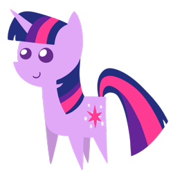 Size: 1024x1024 | Tagged: safe, artist:diigii-doll, twilight sparkle, chibi, pointy ponies, simple background, smiling, solo, transparent background