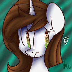 Size: 2000x2000 | Tagged: safe, artist:vanillashineart, oc, oc only, oc:brittneigh ackermane, pony, unicorn, bust, female, high res, mare, portrait, solo