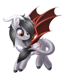 Size: 3600x4212 | Tagged: safe, artist:scarlet-spectrum, oc, oc only, oc:scarlet spectrum, dracony, hamster, hybrid, absurd resolution, cute, duo, fangs, female, horn, mare, simple background, smiling, transparent background