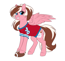 Size: 3453x3200 | Tagged: safe, artist:honiibree, derpibooru import, oc, oc only, oc:first down, pegasus, pony, american football, clothes, female, jersey, mare, simple background, solo, sports, transparent background